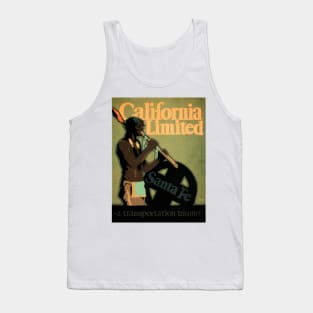 Visit American Indian Natives California Limited Santa Fe Vintage Railway Travel Tank Top